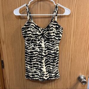 Fantasie Swimwear Wavy Lines Underwire Tankini Top Women's Bra Size 32D